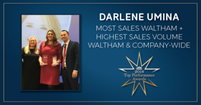 Darlene Umina Realtor- Most Sales Waltham + Highest Sales Volume Waltham & Company-wide